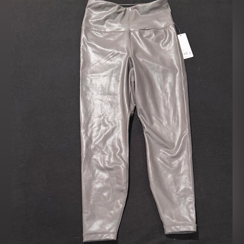 Yogalicious Faux Leather Lady Love Ankle Leggings Pavement Color Size Medium